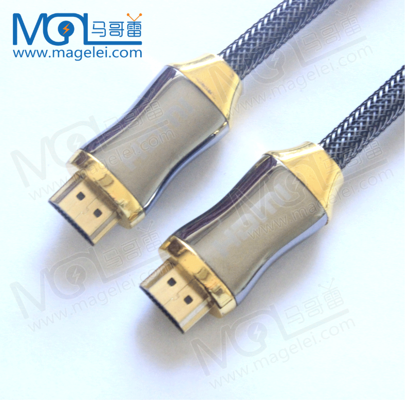 Hot style 4 k version hdmi câble 4 k alliage de zinc shell avec tressé hdmi hd câble en stock