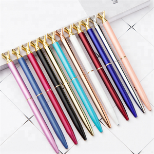 Stylos en métal, fournitures de bureau, publicitaire avec diamant, 10 pièces - Product Image 1