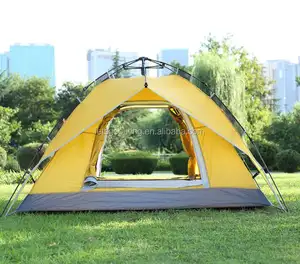 4 Person Double Layer Instant Camping Tent with Pocket Anti-UV Windproof Waterproof, with Carry Bag for Camping/Hiking(HT6062-3)