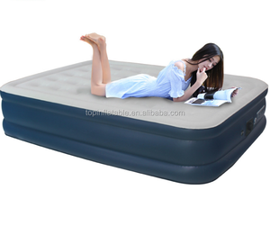 Inflatable Flocked Queen Size Home Furniture PVC Built-PumpでPortable AirベッドMattress For Sleeping