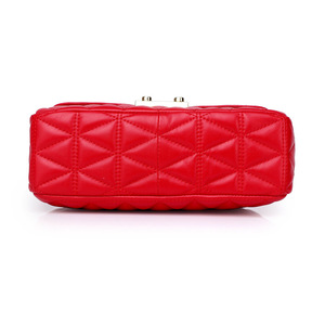 High Quality Beautiful Shoulder Crossbody Bags Guangzhou Manufacturer Embroidery <strong>Red</strong> Woman Leather <strong>Handbag</strong> with Chains - Product Image 3