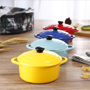 Juego de Tazones de Sopa de Cerámica para <span class=keywords><strong>Microondas</strong></span>, Diseño Moderno y Colorido, con Asas y Tapa - Product Image 2
