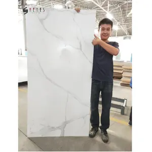 Pemasok Lempengan Besar Cina Ubin Lantai Porselen Marmer Carrara