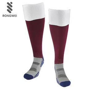 Kunden spezifische Fußball-Socken über dem Knie Atmungsaktives Training Kinder-Fußball-Socken