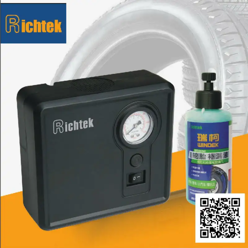 Kit de primeros auxilios Richtek 12V Typ sellador e Inflador de neumáticos con sellador de 300 ml/450 ml/600 ml