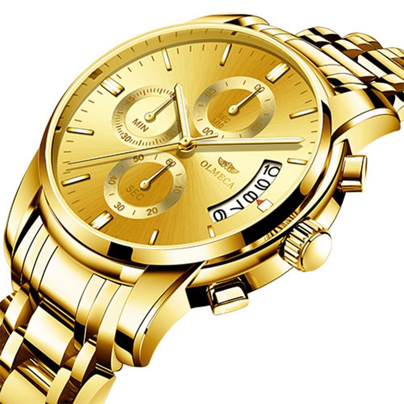 オルメル Luxury Men's Chronograph Watch - Olmeca 0826 Stainless Steel