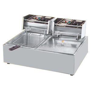 Ef216 Thương Mại & Hộ Gia Đình Thép Không Gỉ Double-Chiên Xi Lanh Mới 6L Để 8L Điện Vịt Chiên Máy Cho Nhà Hàng - Product Image 1