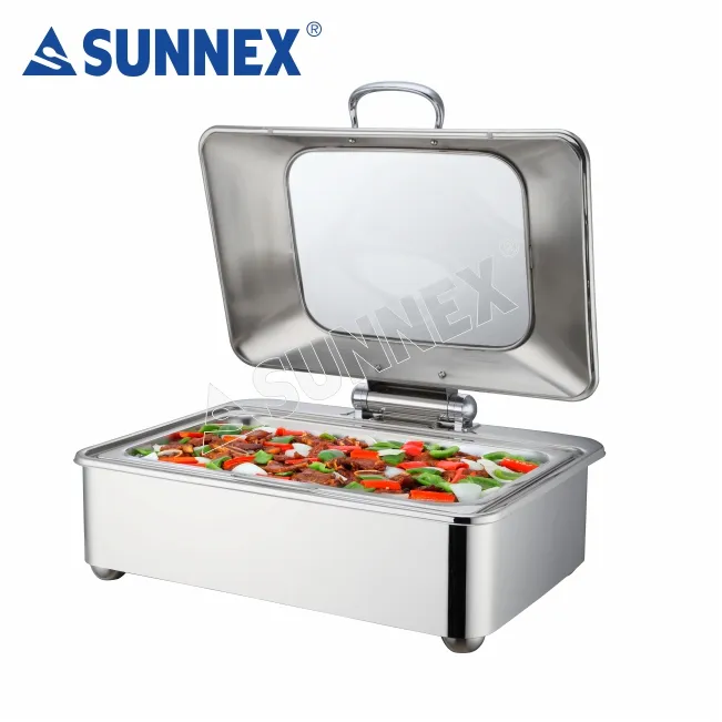 Sunnex Chaferホットフードディスプレイウォーマーレストランキッチン機器ステンレス鋼フードウォーマービュッフェ機器