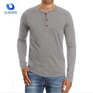 Los hombres Casual Slim Fit Henley de <span class=keywords><strong>manga</strong></span> <span class=keywords><strong>larga</strong></span> Camisetas de camisas de algodón <span class=keywords><strong>con</strong></span> tres <span class=keywords><strong>botones</strong></span> - Product Image 3