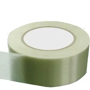 Strong tensile strength white fiber glass tape with rubber adhesive