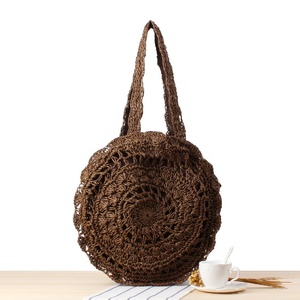 Round Summer Crochet Paper <strong>Straw</strong> <strong>Tote</strong> <strong>Bag</strong> for Women - Product Image 2