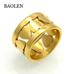 Baolen marca "dieci cuori In un cerchio" Anel Love Heart Ring Anniversary Engagement fedi nuziali per donna gioielli In acciaio al titanio