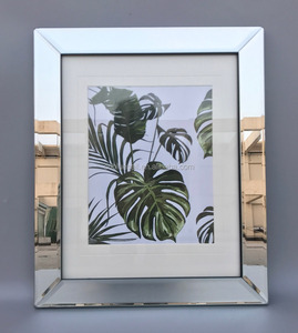 Cadre photo en miroir biseauté, cadre en plastique collant avec miroir, cadre mural 11x14 pouces - Product Image 1