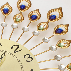 Chất lượng cao con công lớn đồng hồ treo tường làm bằng tay Đồng hồ treo tường nghệ thuật cho trang trí nội thất - Product Image 3