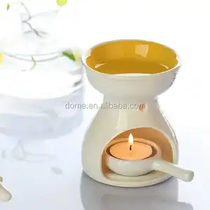 Delicate Cerâmica queimador de óleo da fragrância com bandeja de vela