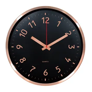 High Quality Metal Simple Design Silent Round Fashion Aluminum Wall Clock Custom Logo