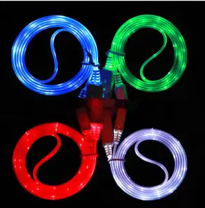 Free sample Light-up LED USB Data Sync 2.0 1m/2m/3m charger Led Usb Cable