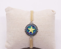 Bracelet tressé en forme d'étoile de mer, bijou de poignet, en corde noir, vœux porte-bonheur, grande taille, dernier design