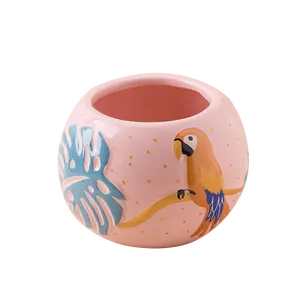 Cartoon Cute Bird Printed Garden Ceramic Animal Succulent Mini Flower Plant Pot