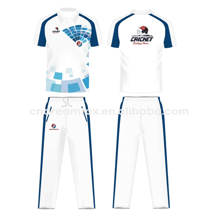 Đội Cricket Polyester Jersey Thiết Kế Quần Vợt Cricket Áo Jersey Bộ Đồ Thể Thao Cricket