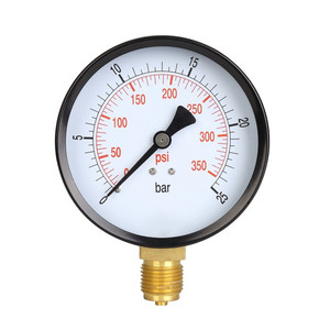 Hoge kwaliteit 40mm 50mm 60mm 100mm black iron case <span class=keywords><strong>brass</strong></span> <span class=keywords><strong>connection</strong></span> 0-25bar droog radiale manometer - Product Image 1