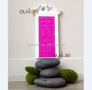Miniatur Rumah Boneka Kayu, 1 12 Skala Mainan Pintu Peri QW60502