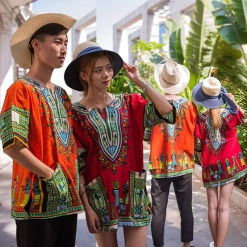 Ysmarket 17 Kleur Unisex Mode Traditionele Sexy Toevallige Strand Stijl Korte Tops Mode Afrikaanse Kleding Etnische Zomer T Shirts
