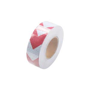De alto brillo <span class=keywords><strong>es</strong></span> 5 cm de ancho rojo + blanco PVC película reflectante advertencias y recordatorios - Product Image 1