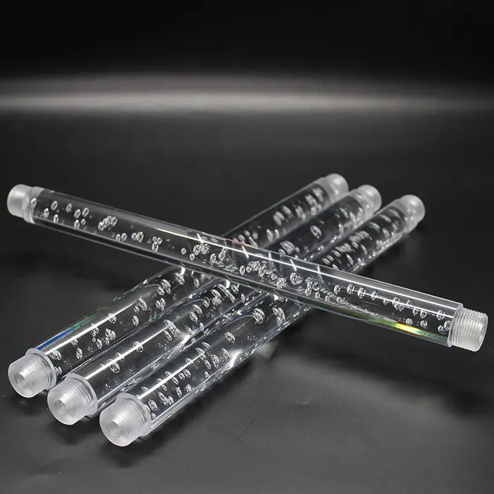 NAXILAI-varilla acrílica de colores fundidos, varilla de burbuja de plástico transparente, varillas acrílicas roscadas para luz LED