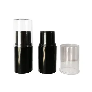 Бесплатный образец, черный пластиковый пустой контейнер для палочек для основы под макияж, тюбик для губ 6 г