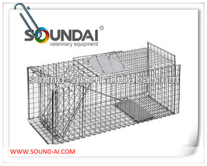 Yüksek kaliteli Metal katlanabilir büyük hayvan tuzağı kafesi çelik sürgülü kapı - Product Image 2