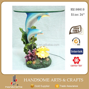 Sublimazione resina in piedi di vetro tavola rotonda artigianale tavolo da <span class=keywords><strong>caffè</strong></span> Anime animale scultura modelli di pittura artigianato decorativo - Product Image 5