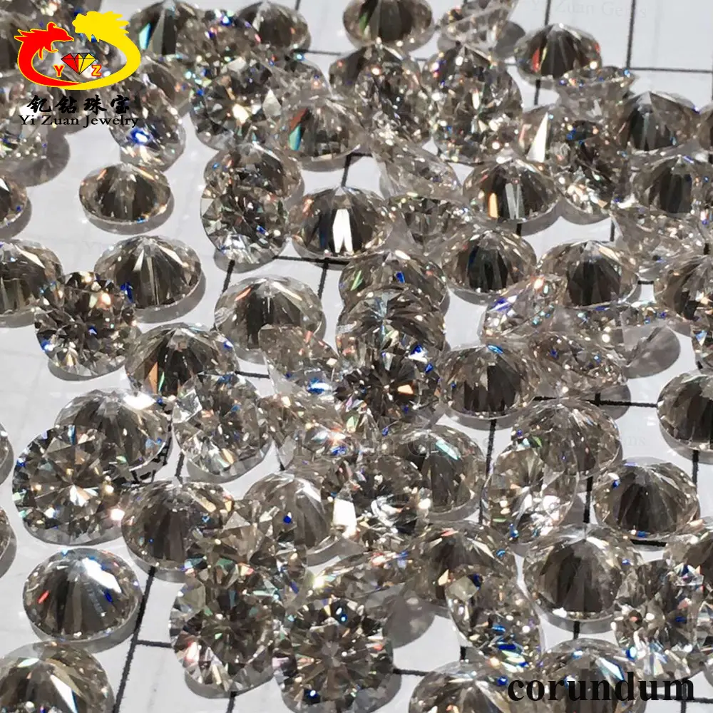 하이테크 합성 거친 느슨한 보석 원석 다이아몬드 컷 화이트 사파이어 인공 커런덤