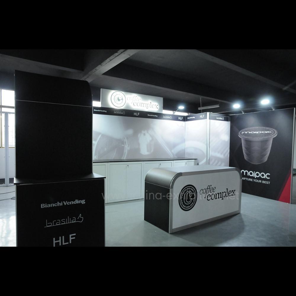 Direct professionnel réutilisable portable stand d'exposition design coquille schéma stand en chine