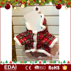 Nueva llegada caliente tela cruzada abrigo a cuadros rojo ropa para perros de Navidad - Product Image 3