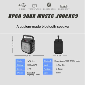 Boombox Bluetooth Haut-Parleur Sans Fil Haut-Parleur Stéréo Portable Sound Blaster Gratuit <span class=keywords><strong>Micro</strong></span> USB FM radio Auxiliaire dans - Product Image 6