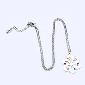 Collana di fiori cerchio con <span class=keywords><strong>nome</strong></span> inciso-ciondolo su misura qualsiasi <span class=keywords><strong>nome</strong></span> per la famiglia - Product Image 1
