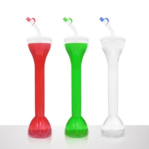 China Supplier wholesale slush cup 24 oz ales glass yard glasses cup with straw