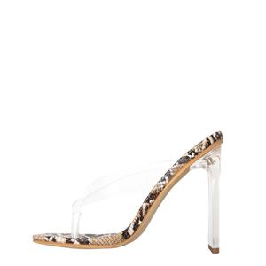 2019 Snake <strong>clear</strong> Flop Flip <strong>Mules</strong> square <strong>clear</strong> High <strong>Heel</strong> Women slippers for Ladies - Product Image 2