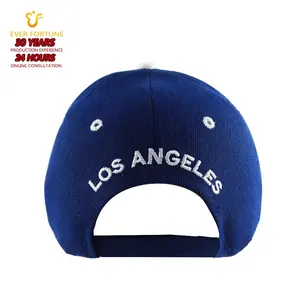 Mũ Bóng Chày Hat Gorras 3D Thêu Los Angeles 6 Bảng Điều Chỉnh Cứng Phía Trước Trước Cong Brim Chất Lượng Cao Thể Thao Tùy Chỉnh Logo Unisex