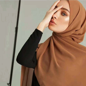 Sciarpa Hijab Istantanea in Chiffon Tinta Unita per Donne Musulmane, Design alla Moda - Product Image 4