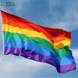 100% Poliester Murah 90X150Cm Bendera Pelangi Kebanggaan LGBT Dalam Penjualan Stok