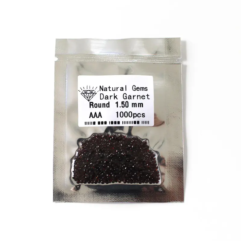 Precio de fábrica oscuro granate 1.50mm gemas naturales