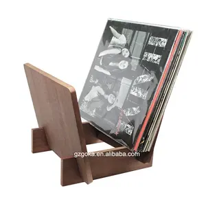 Cocok 25 Pcs LP Album Vinyl Record Penyimpanan Pemegang-Desktop Kayu Catatan Rak Display