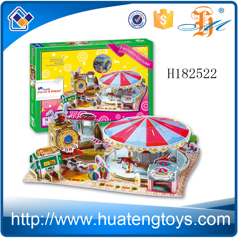 H182522 оптовая продажа собрать модель пользовательские фантастический карусель 3d головоломки игрушки для детей