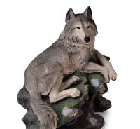 Statue loup Sculpture accepter personnalisation polyrésine Figurine résine religieux fée décoration de la maison