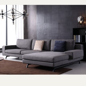 Ensemble de canapé d'angle à pieds en métal <span class=keywords><strong>noir</strong></span> personnalisé de style italien en cuir de velours avec revêtement amovible pour canapé de salon à la maison - Product Image 3