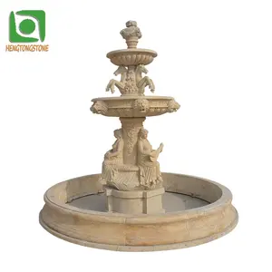 Marble Horse Fountain Carved Garden Fountain Sculpture