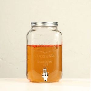 Distributeur de boissons en verre avec couvercle métallique, pot de grande capacité de 1 tonne, style Yorkshire, simple, - Product Image 2