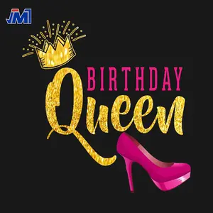 Diseño personalizado cumpleaños queen pu Transferencia de Calor vinilo